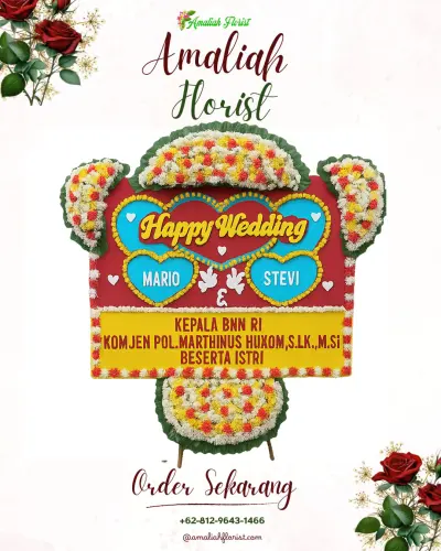 Karangan Papan Bunga Pernikahan di Suwat